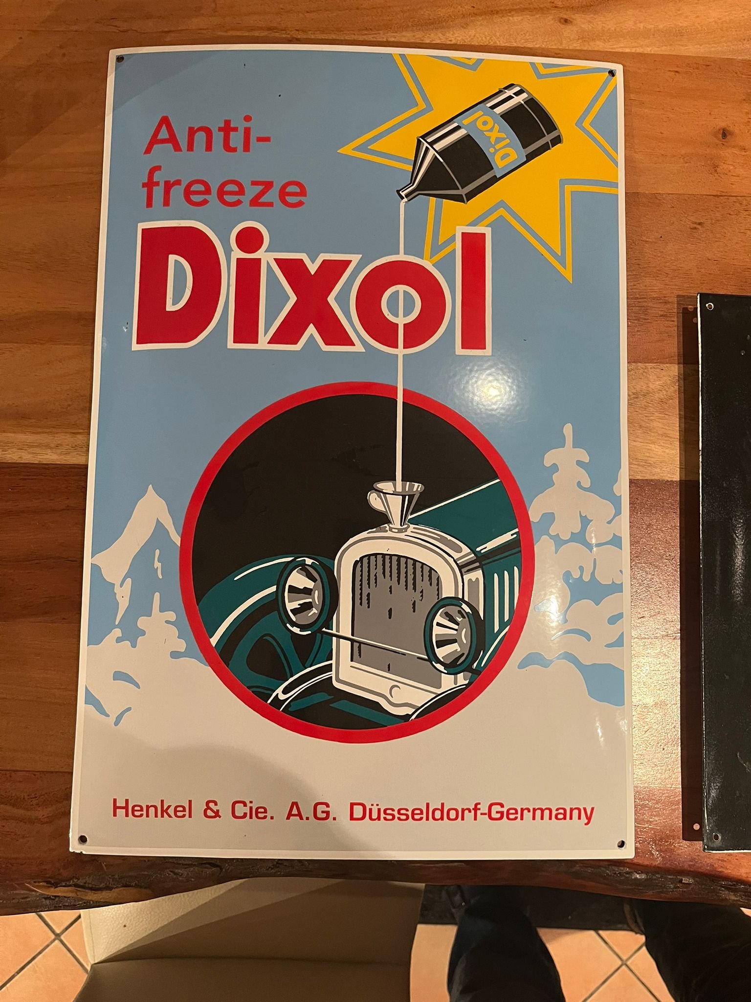 Plaque émaillée Dixol — antigel automobile