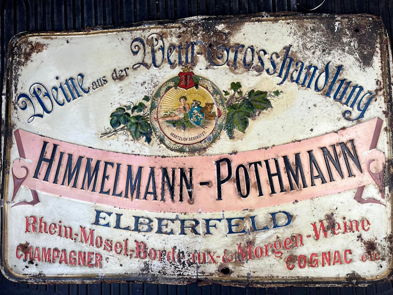 Plaque émaillée Himmelmann & Pothmann — quincaillerie