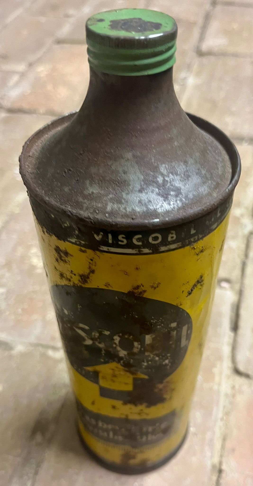 Bidon Scorpio — huile moteur vintage