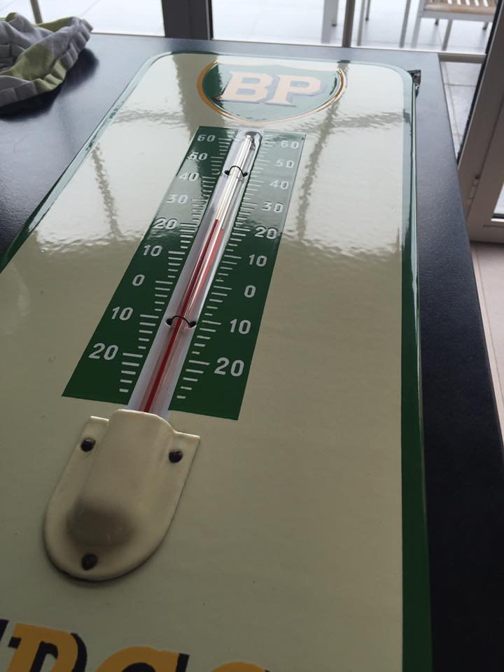 Thermomètre publicitaire BP – métal émaillé
